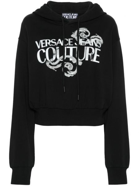 Φούτερ με κουκούλα Versace Jeans Couture μαύρο