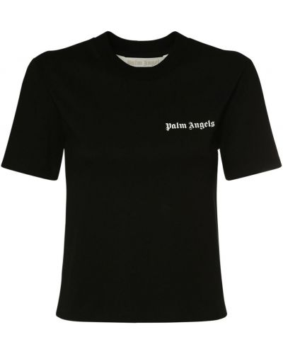 Βαμβακερή μπλούζα από ζέρσεϋ Palm Angels μαύρο
