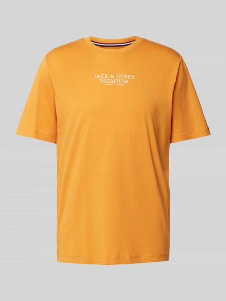 Koszulka z nadrukiem Jack & Jones Premium pomarańczowa