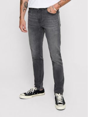 Skinny fit traperice Only & Sons siva