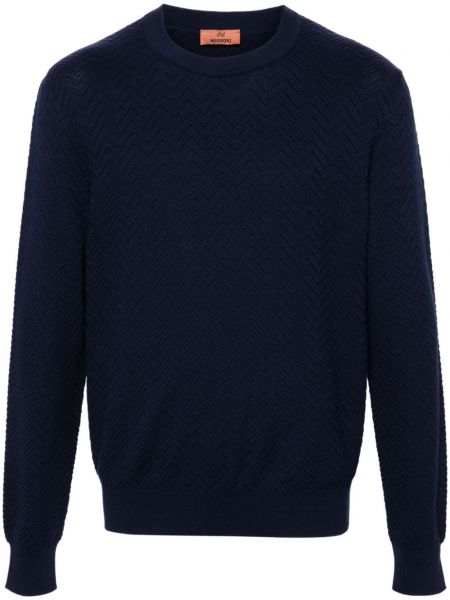 Памучен пуловер Missoni синьо