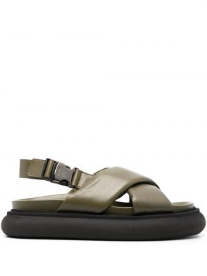 Kožené sandály Moncler zelené
