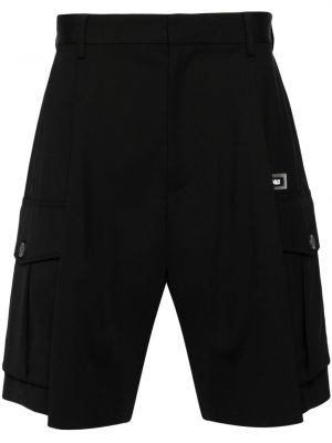 Woll cargo shorts mit plisseefalten Dsquared2 schwarz