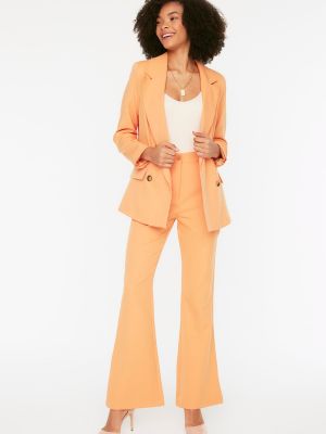 Egyenes szárú nadrág Trendyol narancsszínű