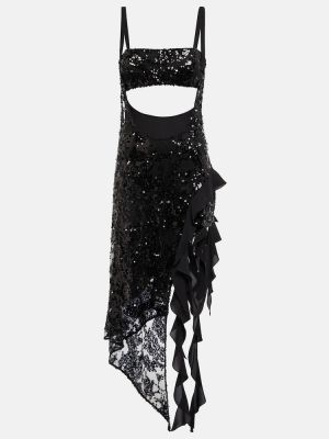 Mini robe à paillettes The Attico noir