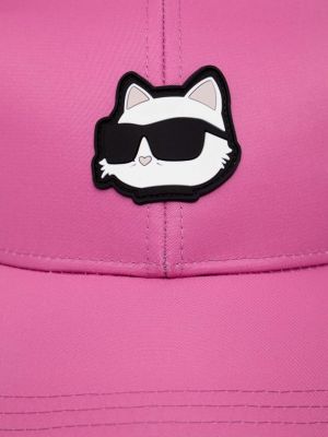 Kšiltovka s aplikacemi Karl Lagerfeld růžová