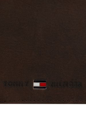 Portfel skórzany skórzany Tommy Hilfiger brązowy