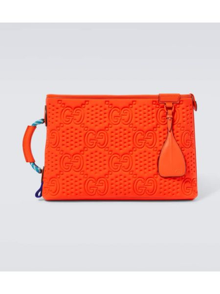 Кожени чанта Gucci оранжево
