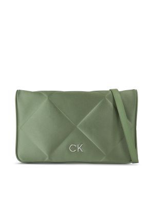 Satenska torbica za čez ramo Calvin Klein zelena