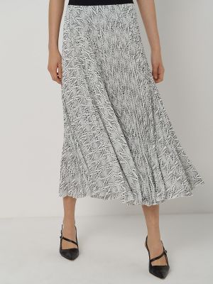 Falda midi con estampado con estampado geométrico plisada Roberto Verino