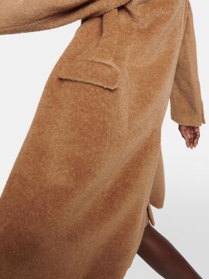 Vilnonis paltas iš alpakos vilnos Toteme ruda
