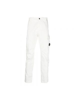 Spodnie cargo slim fit C.p. Company białe