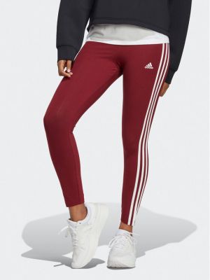 Leggings cu dungi din jerseu Adidas roșu