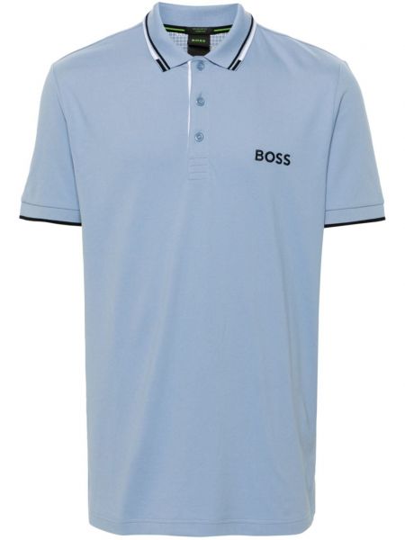 Poloshirt med broderier Boss blå