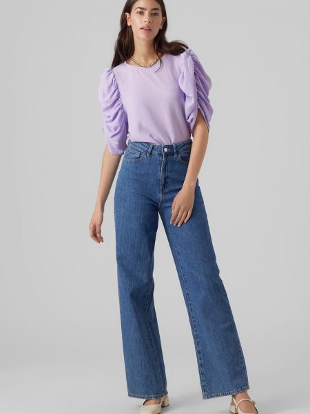 Блузка с пышными рукавами Vero Moda фиолетовая