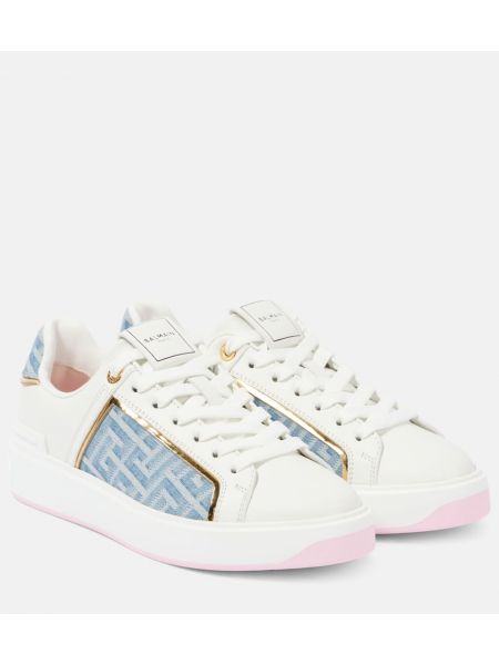 Læder sneakers Balmain hvid