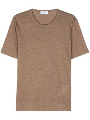 Ľanové tričko Lardini hnedá