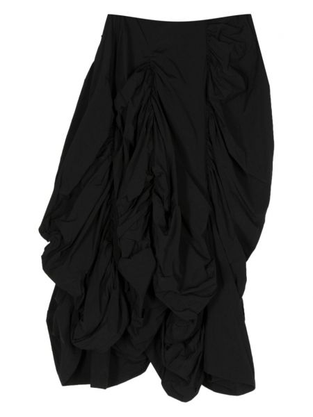 Asymmetrischer midirock mit drapierungen Yohji Yamamoto schwarz