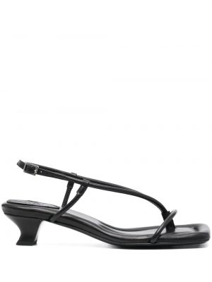 Kožené sandály s otevřenou patou By Malene Birger černé