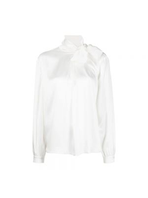 Jedwabna bluzka Alberta Ferretti biała