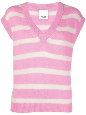 V-hals stripete vest Allude rosa