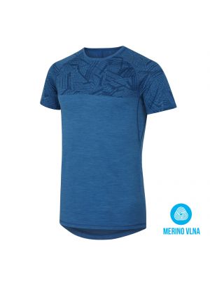 Merino gyapjú póló Husky kék