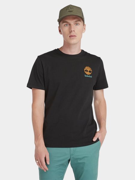 Хлопковая футболка Timberland черная