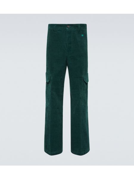 Вельветовые брюки карго Acne Studios зеленые