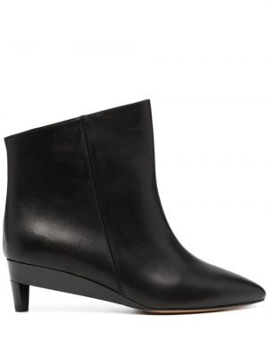 Асиметрични кожени обувки до глезена Isabel Marant черно