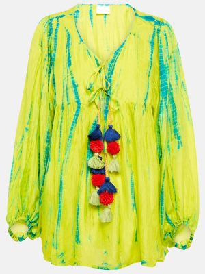 Копринена блуза с tie-dye ефект Anna Kosturova жълто