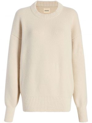 Sweter z kaszmiru z okrągłym dekoltem Khaite biały