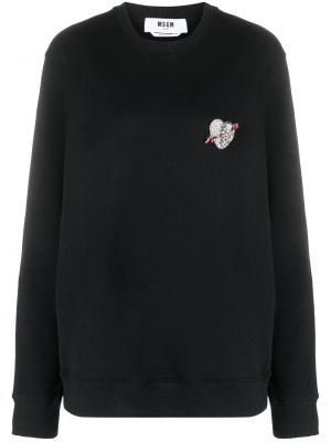 Sweter bawełniany z dżerseju Msgm czarny