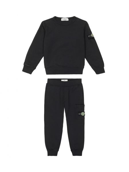 Sweatshirt i bomull för pojkar Stone Island Junior svart