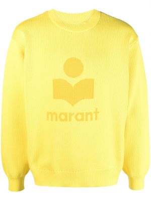 Bluza z nadrukiem z okrągłym dekoltem Marant żółta