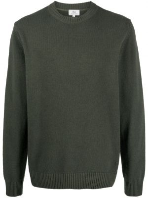 Vlnený sveter s okrúhlym výstrihom Woolrich zelená