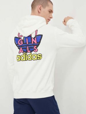 Pamučna hoodie s kapuljačom Adidas Originals bež