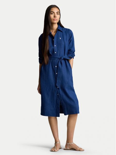 Φόρεμα σε στυλ πουκάμισο Polo Ralph Lauren μπλε