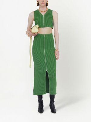 Pouzdrová sukně na zip Jil Sander zelené