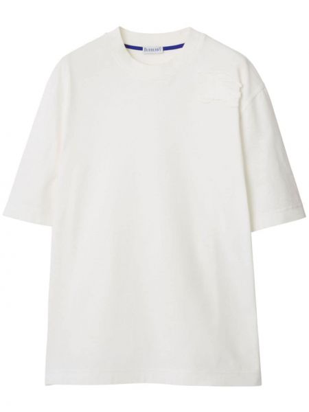 T-shirt en coton avec applique Burberry blanc