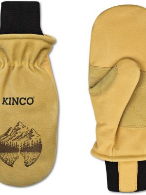 Кожаные перчатки Kinco хаки