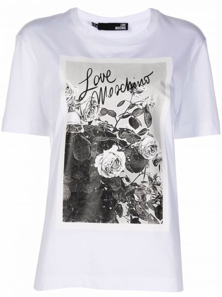 Camiseta de flores Love Moschino blanco