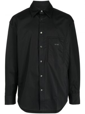 Βαμβακερό μακρύ πουκάμισο με σχέδιο Wooyoungmi μαύρο