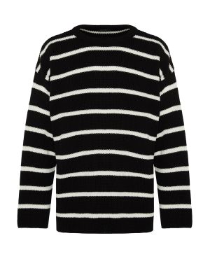 Oversize пуловер Trendyol черно