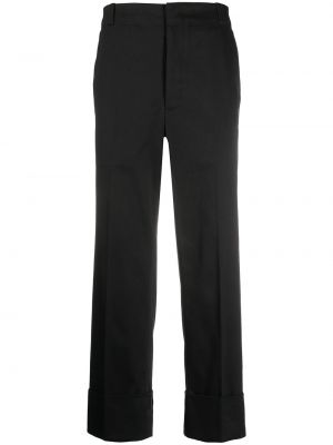 Bavlnené rovné nohavice Thom Browne čierna
