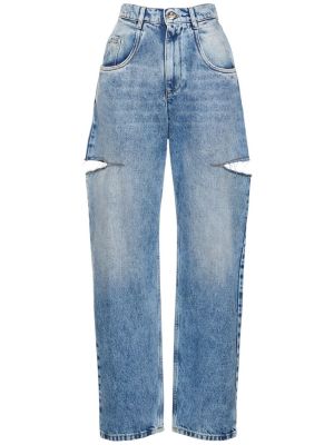 Straight fit džíny s vysokým pasem Maison Margiela modré