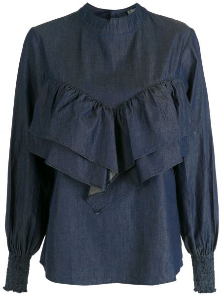 Ruffle bluse Amapô blå