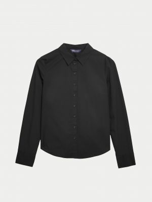 Хлопковая рубашка Marks & Spencer черная