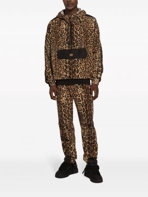 Raštuotas striukė su gobtuvu leopardinis Dolce & Gabbana