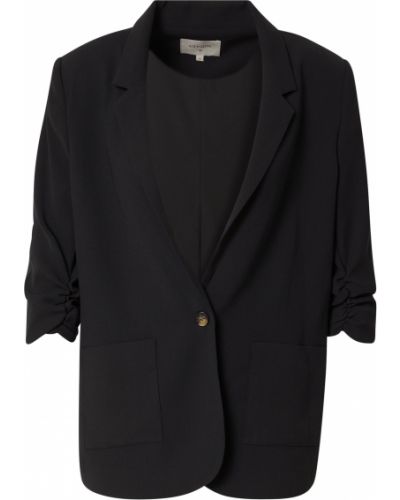 Jednofarebné priliehavé sako s trojštvrťovými rukávmi Cream - čierna