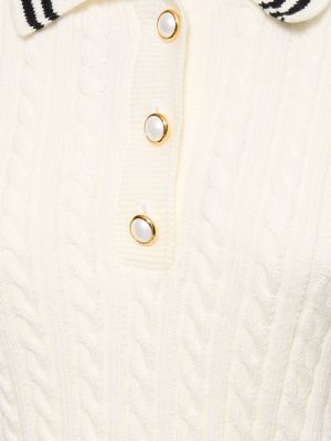 Памучна поло тениска Alessandra Rich бяло